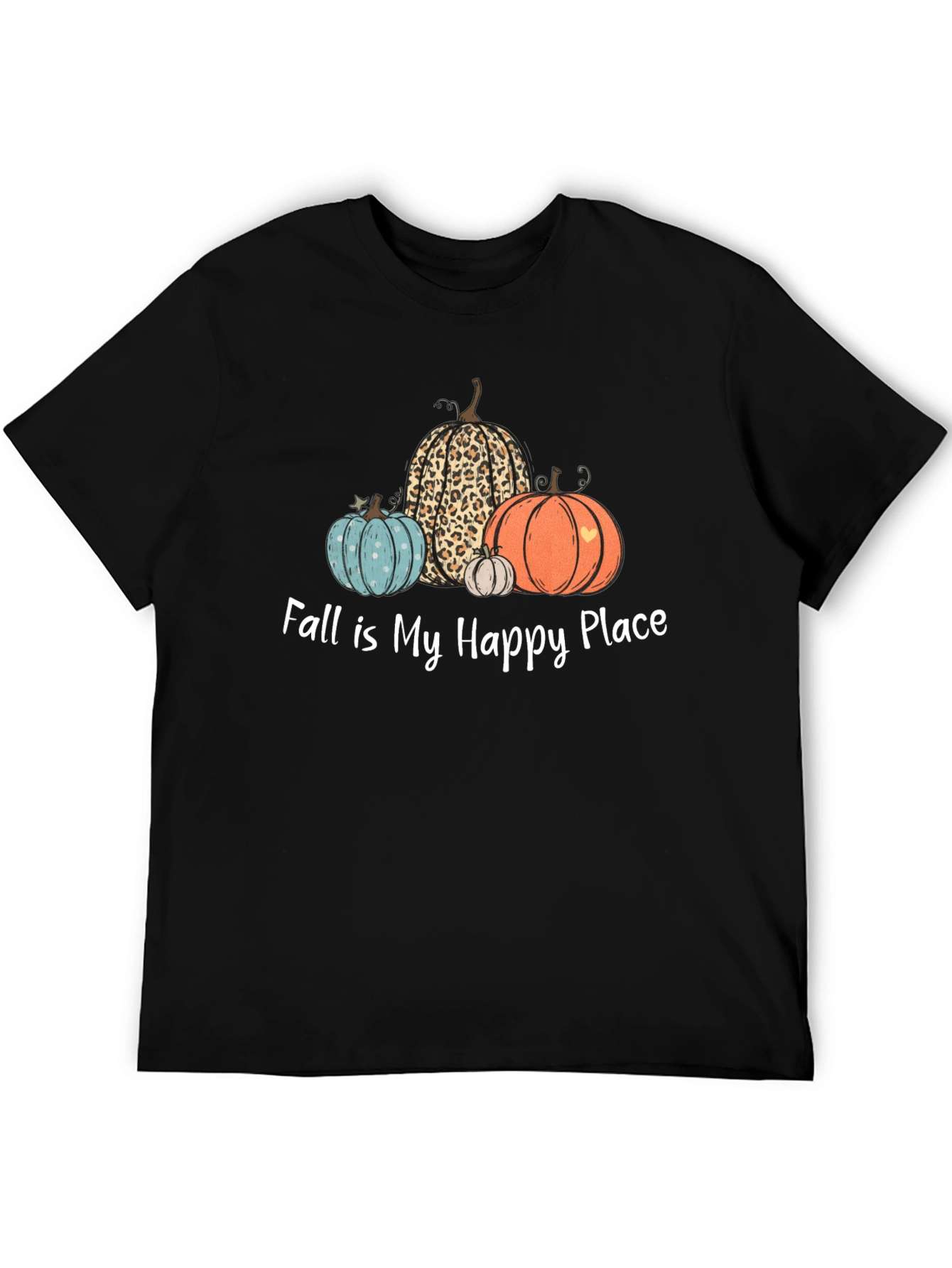 Fall is My Happy Place T-Shirt with Pumpkins