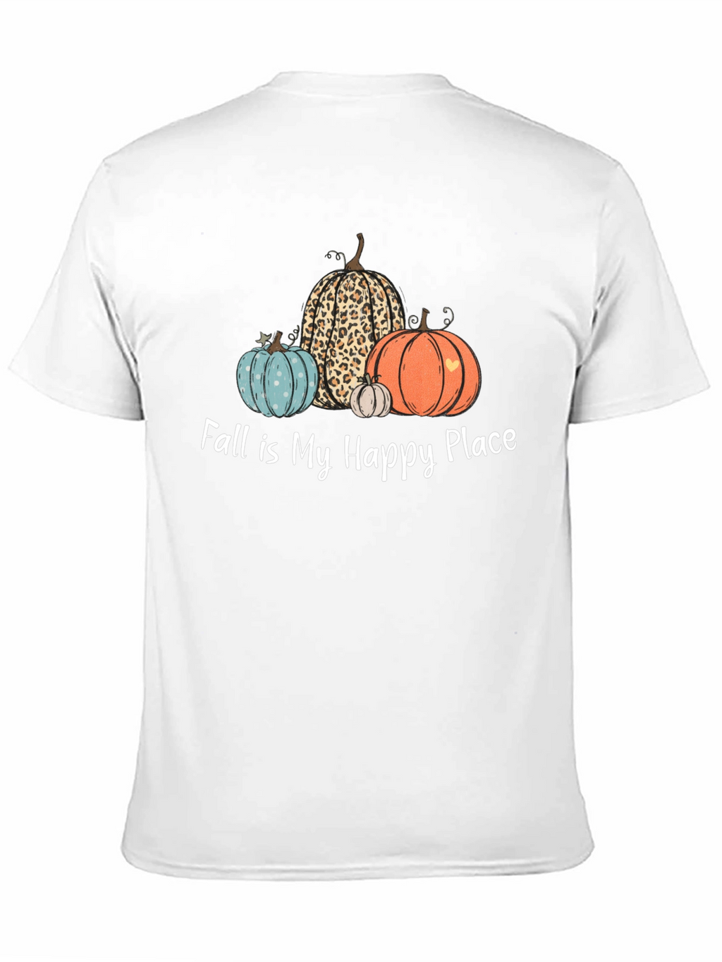 Fall is My Happy Place T-Shirt with Pumpkins