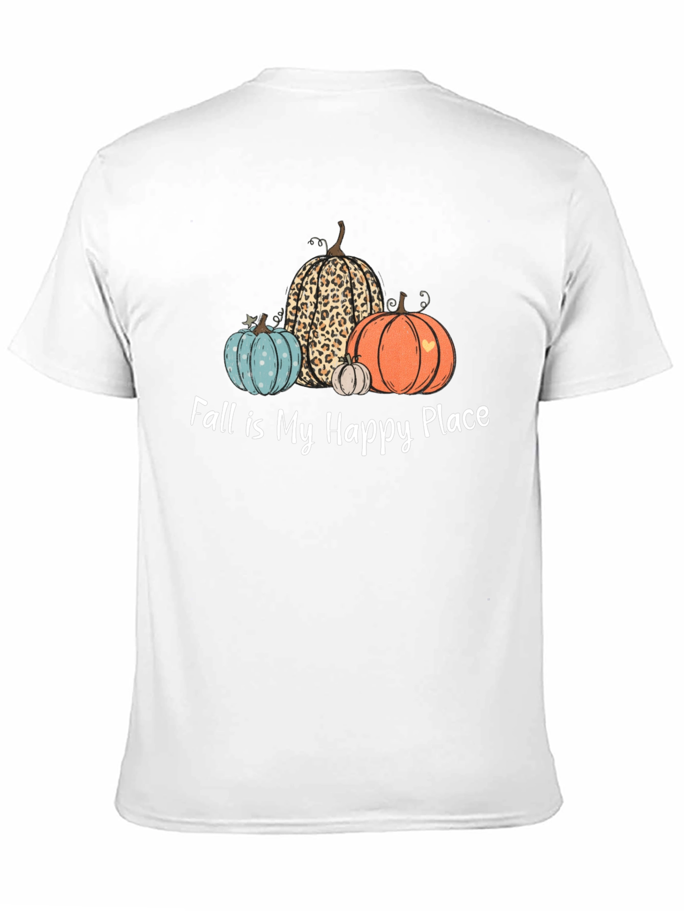 Fall is My Happy Place T-Shirt with Pumpkins