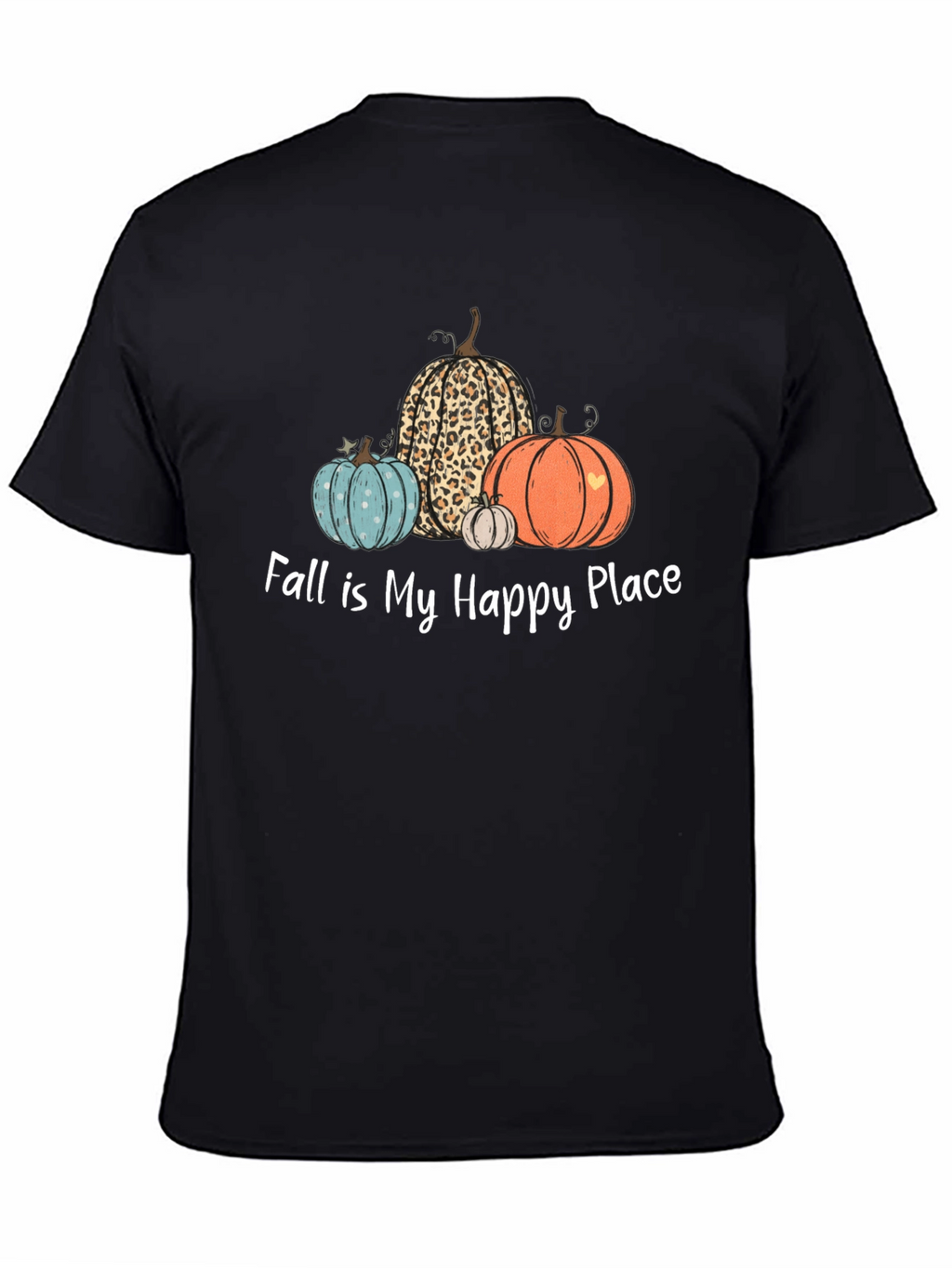 Fall is My Happy Place T-Shirt with Pumpkins