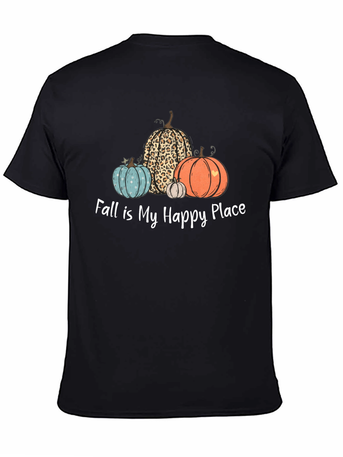 Fall is My Happy Place T-Shirt with Pumpkins