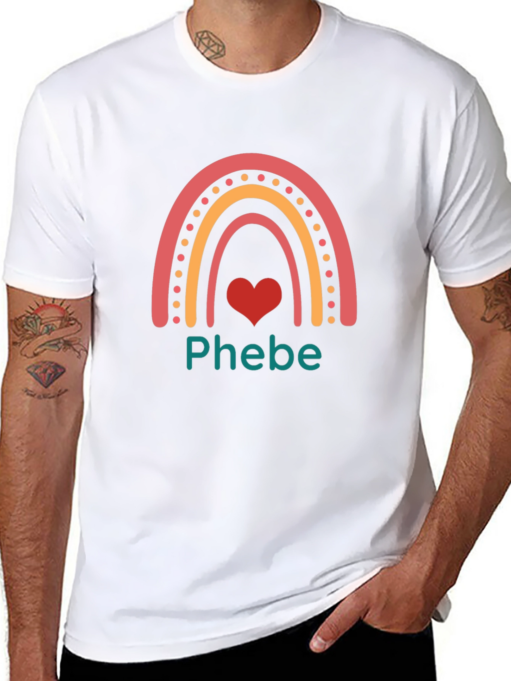 Phebe Rainbow Heart T-Shirt - Trendy Casual Tee