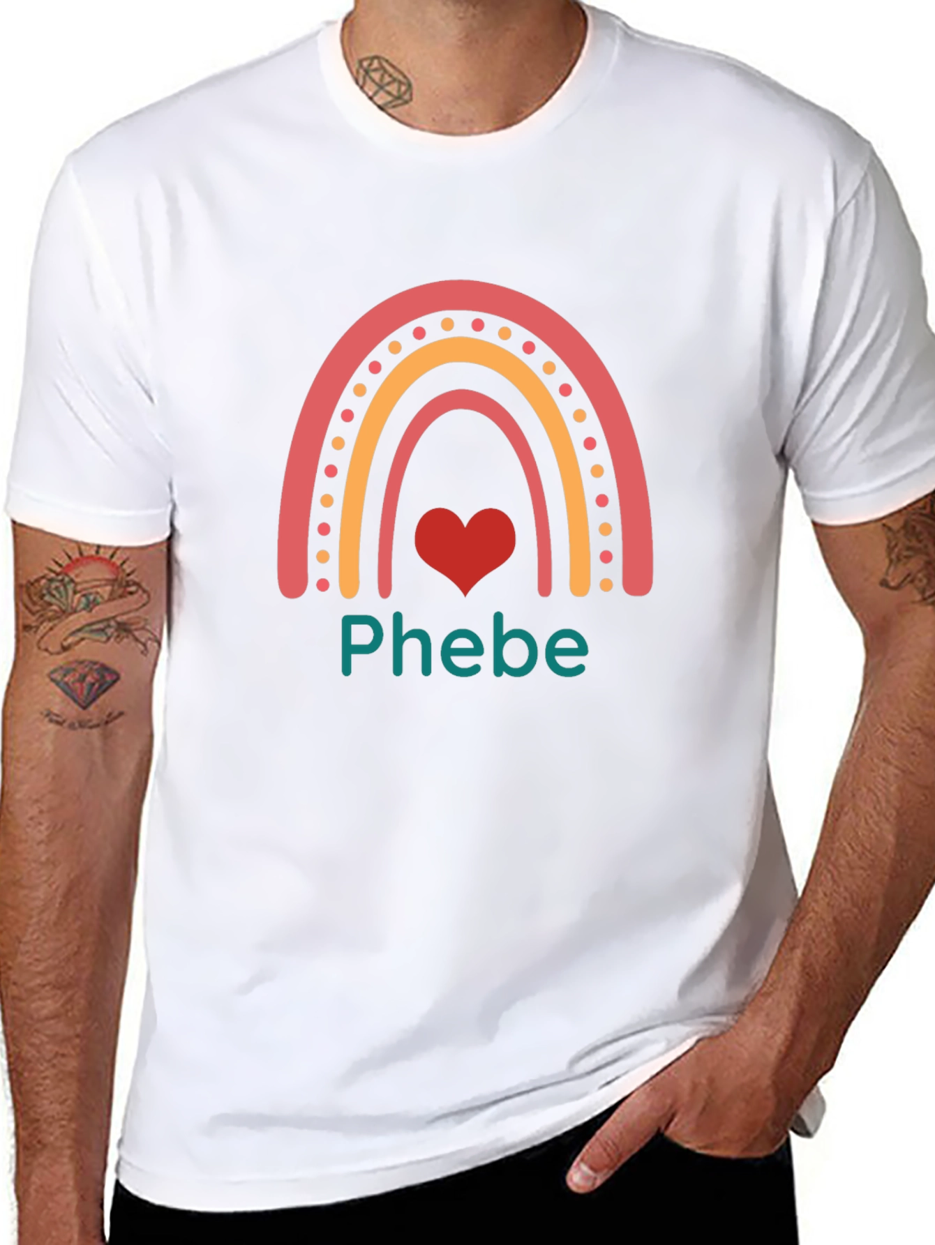 Phebe Rainbow Heart T-Shirt - Trendy Casual Tee