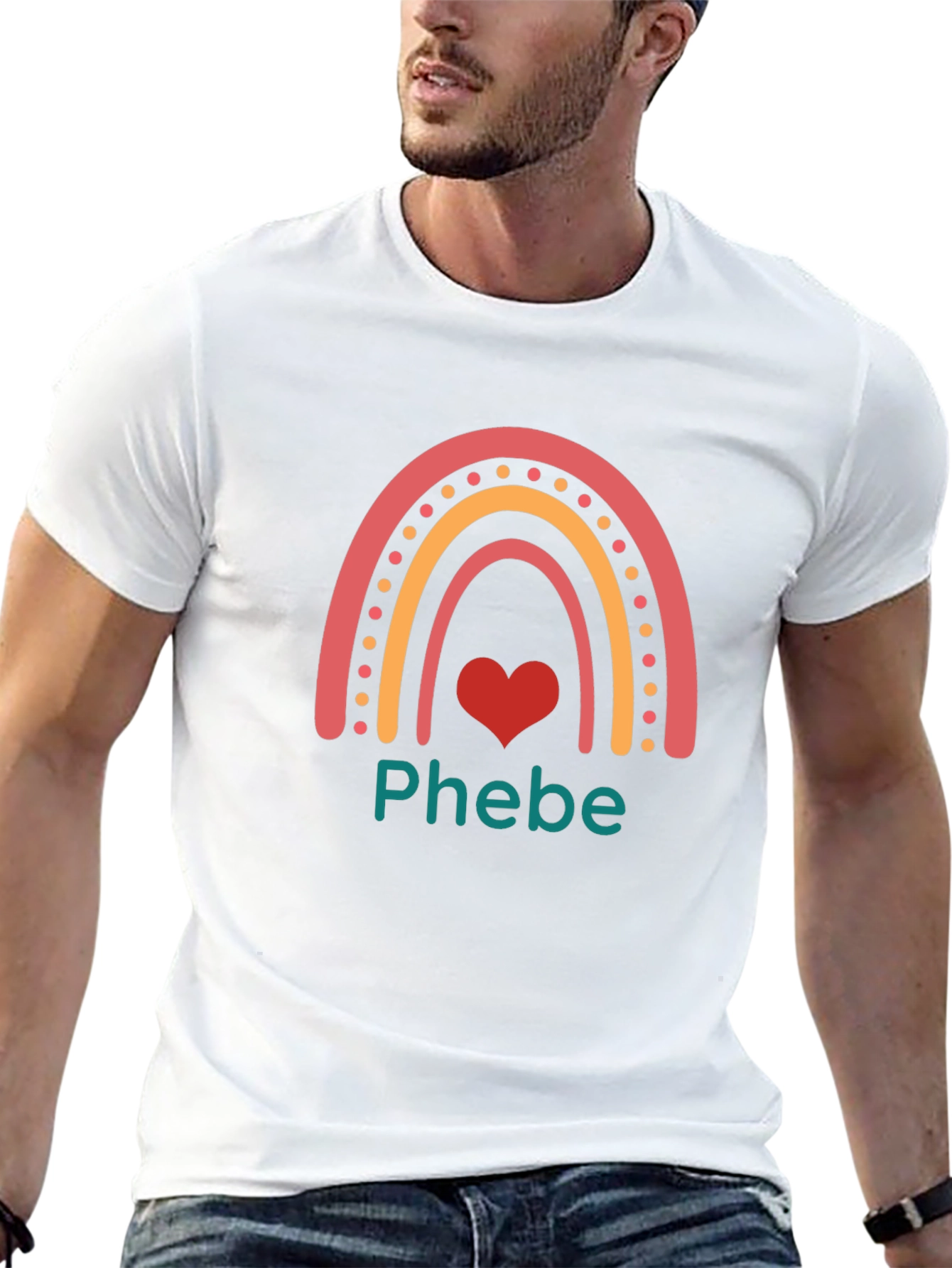 Phebe Rainbow Heart T-Shirt - Trendy Casual Tee