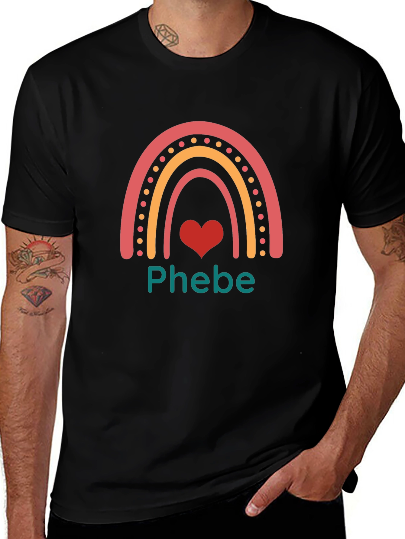 Phebe Rainbow Heart T-Shirt - Trendy Casual Tee