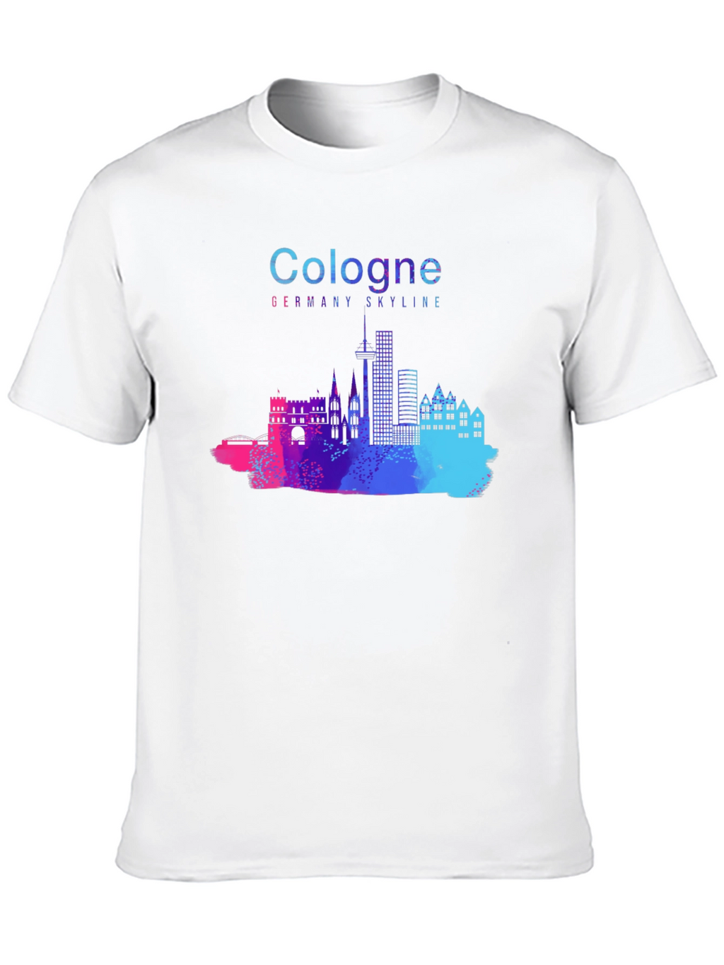 Cologne Germany Skyline Black T-Shirt