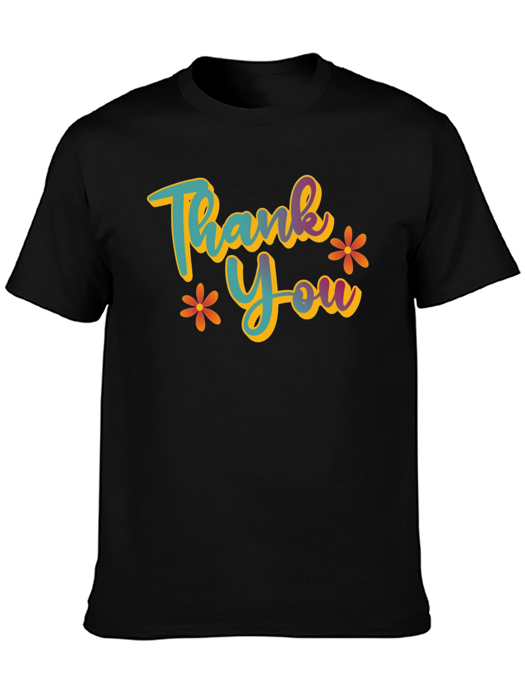 Thank You Graphic T-Shirt - Casual Black Tee