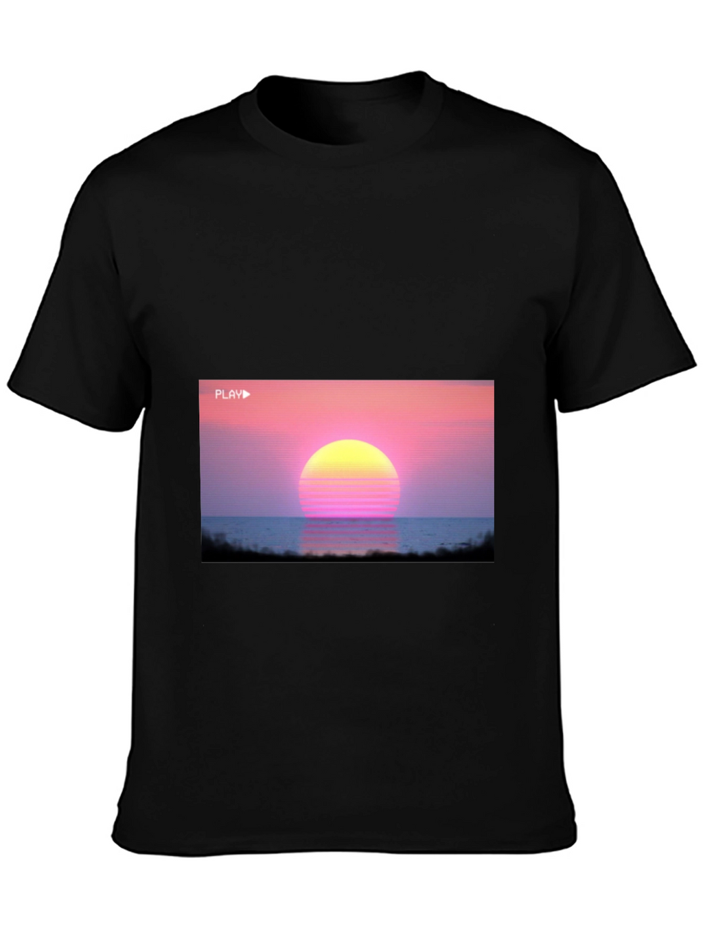 Vaporwave Sunset Graphic Tee - Retro 80s Style