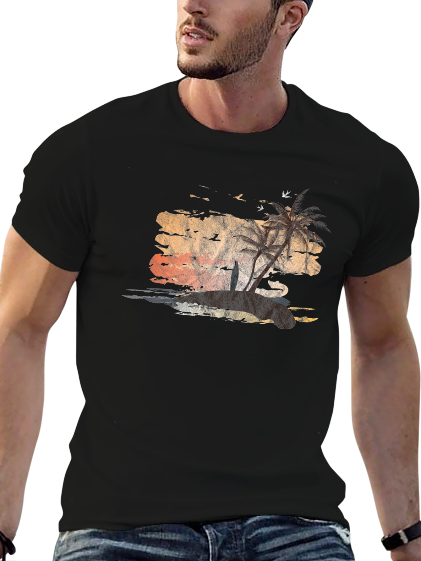 Retro Beach Sunset Tee