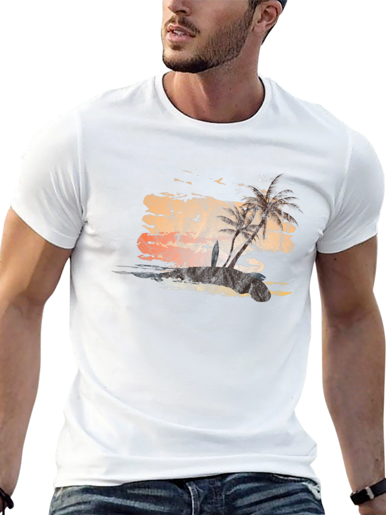 Retro Beach Sunset Tee