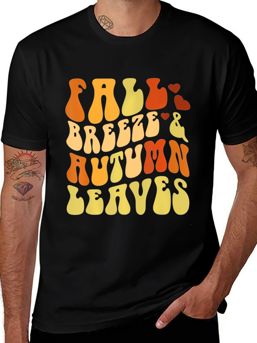Fall Breeze Autumn Leaves Graphic T-Shirt