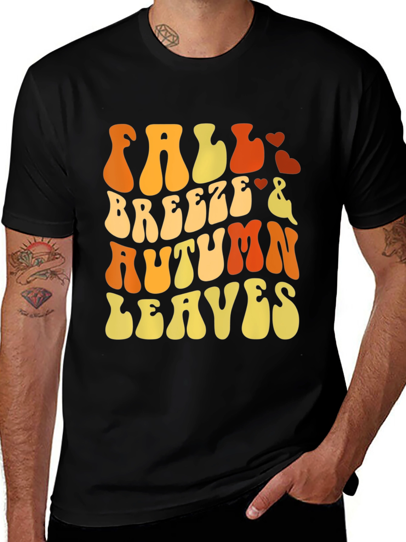 Fall Breeze Autumn Leaves Graphic T-Shirt