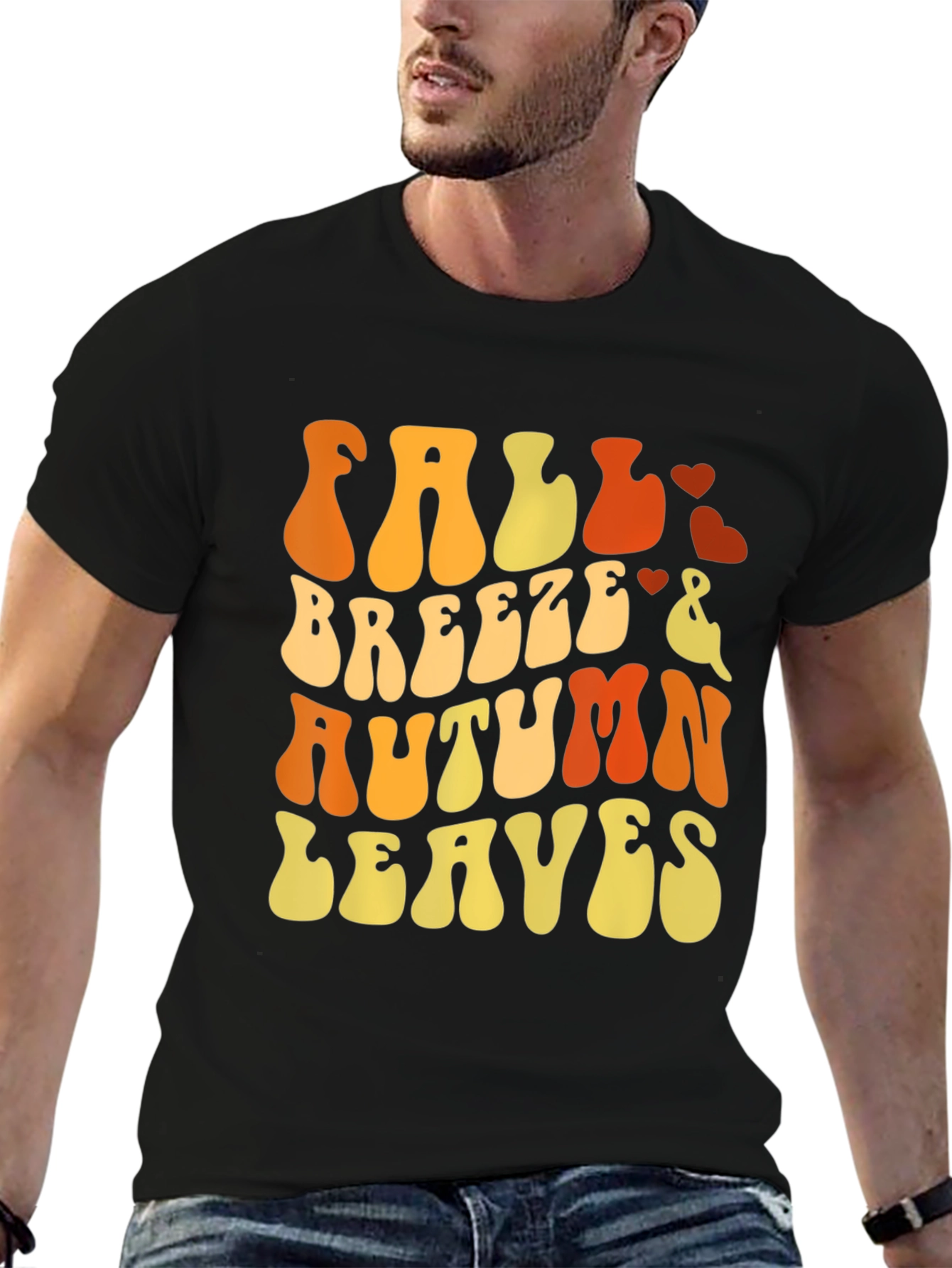 Fall Breeze Autumn Leaves Graphic T-Shirt