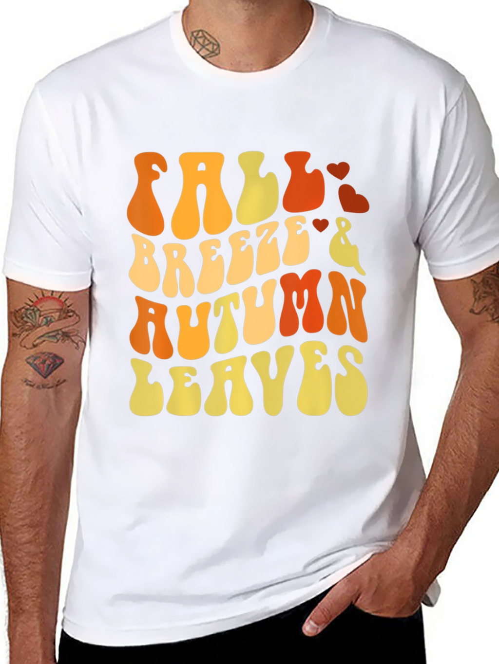 Fall Breeze Autumn Leaves Graphic T-Shirt