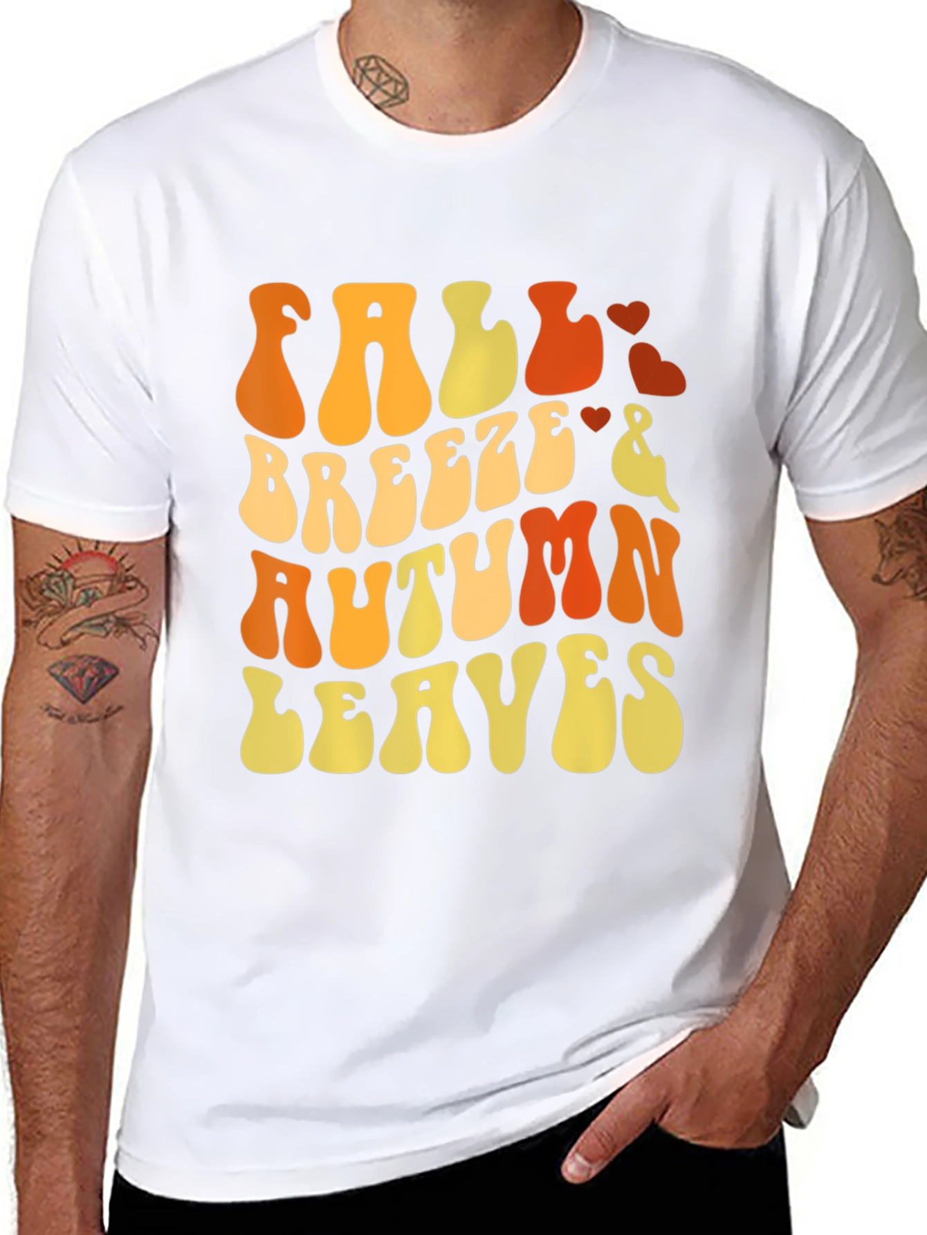 Fall Breeze Autumn Leaves Graphic T-Shirt