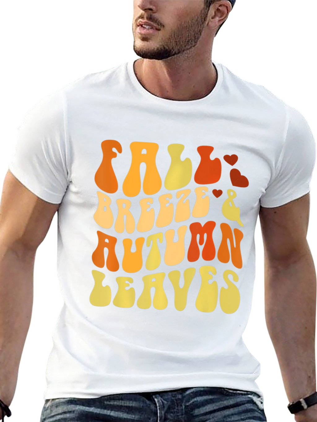 Fall Breeze Autumn Leaves Graphic T-Shirt