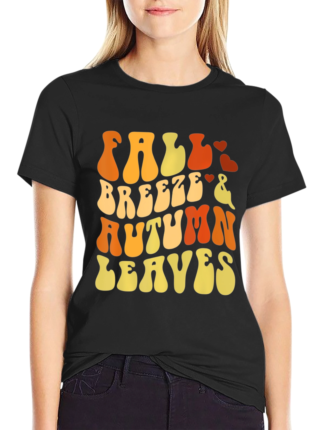 Fall Breeze Autumn Leaves Graphic T-Shirt