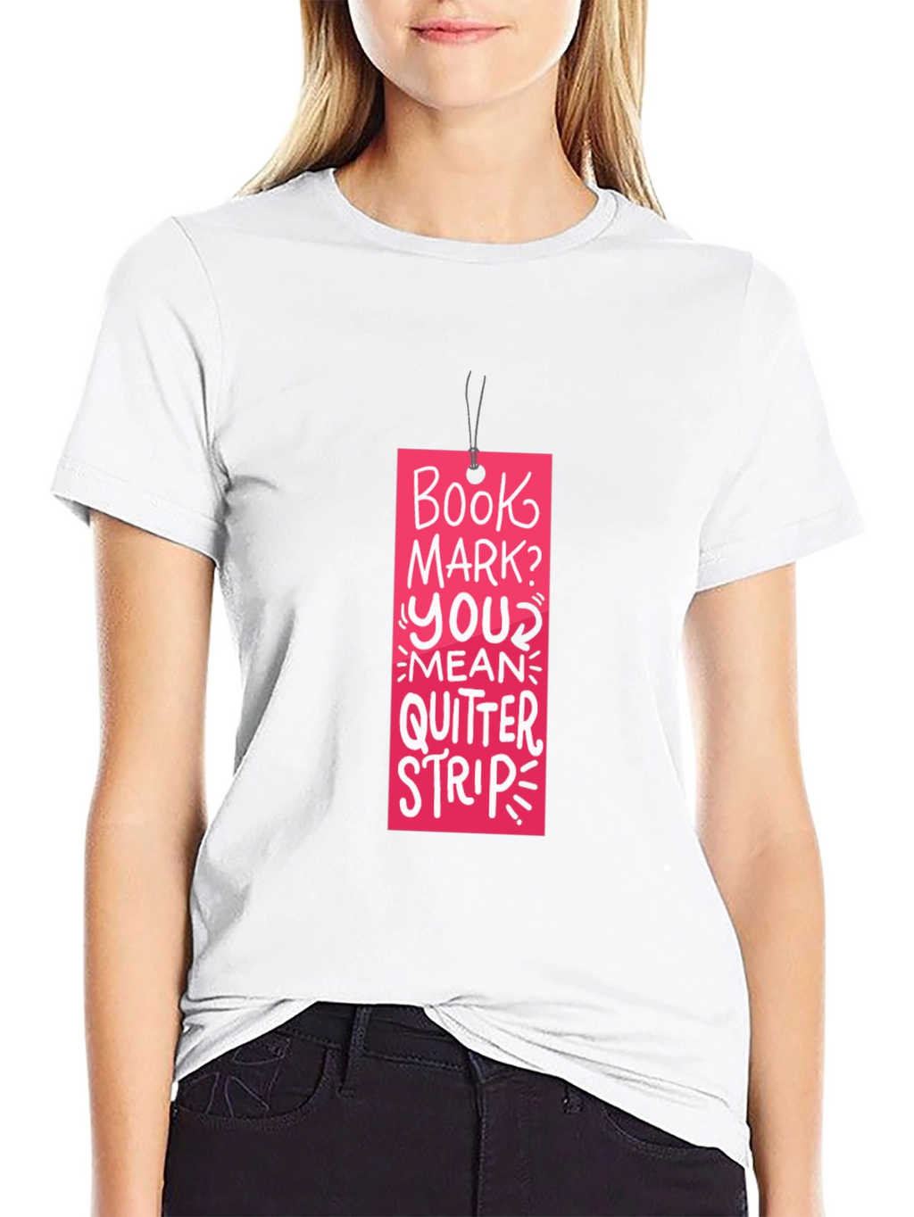 Book Mark? T-Shirt: Funny Reading Quitter Strip Tee