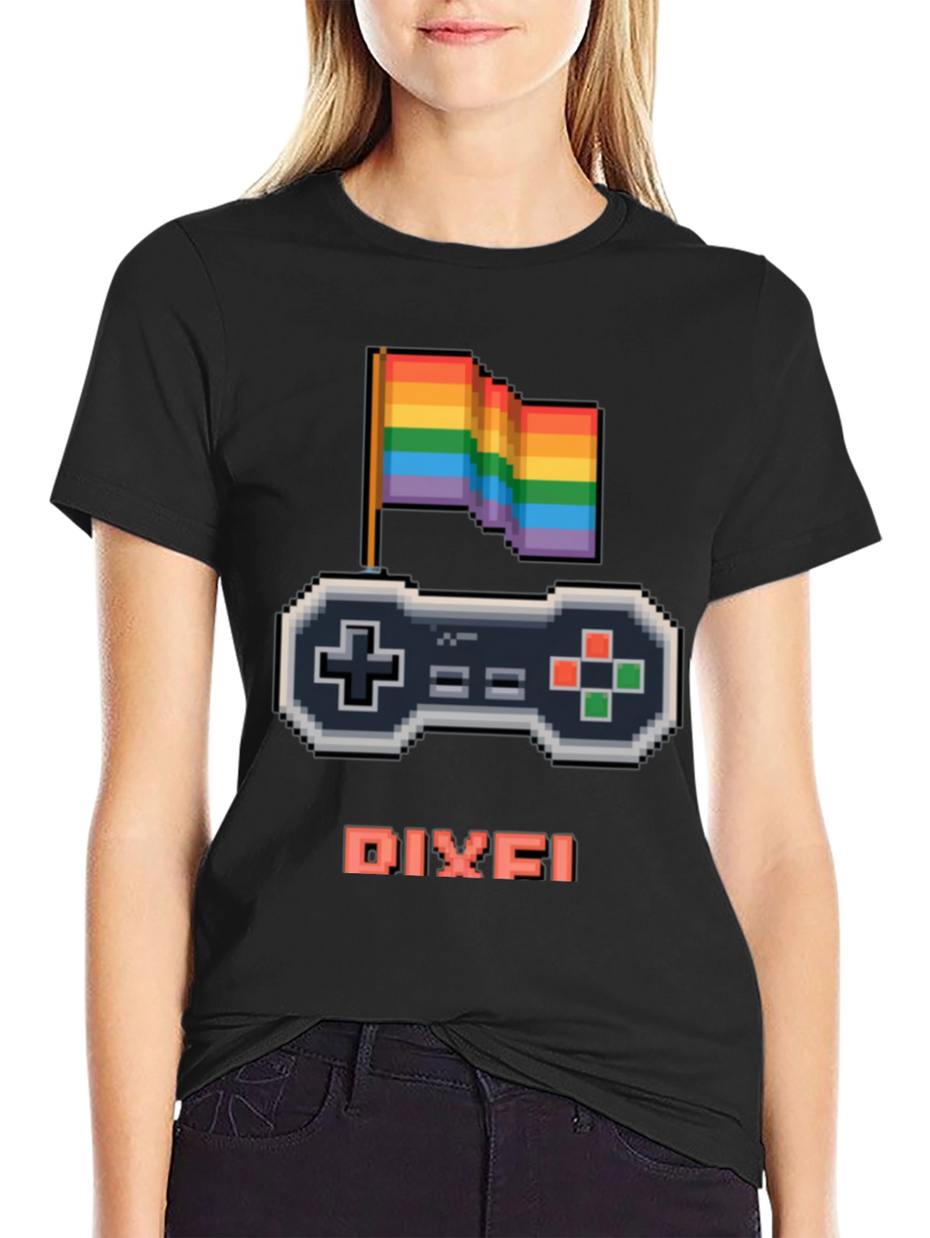 LGBTQ+ Gamer T-Shirt - Pixel Art Pride Controller Design