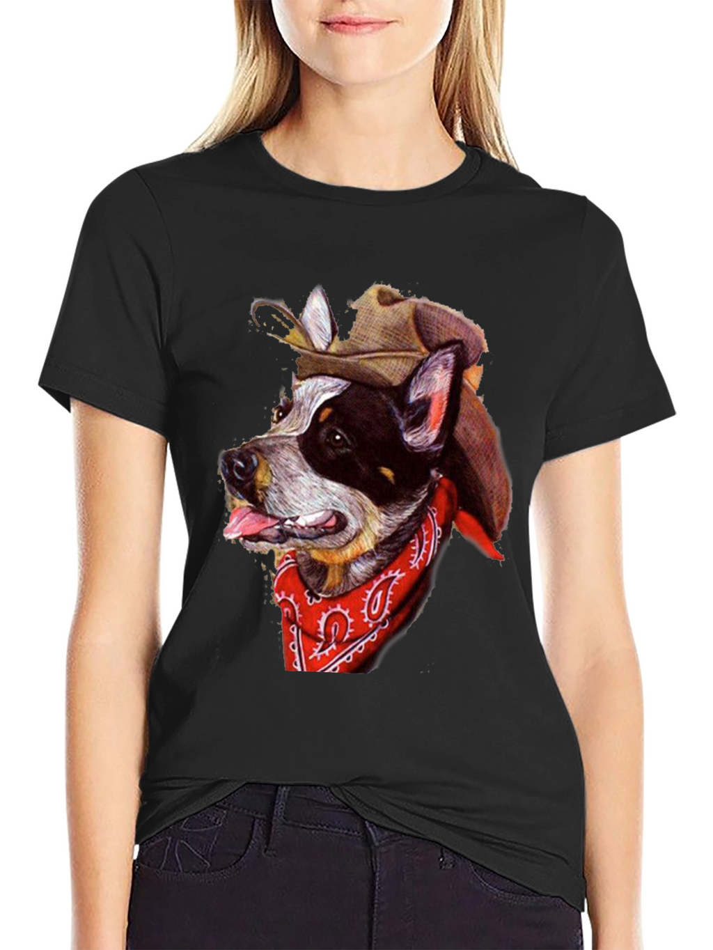 Cowboy Dog Graphic Tee - Western Style T-Shirt