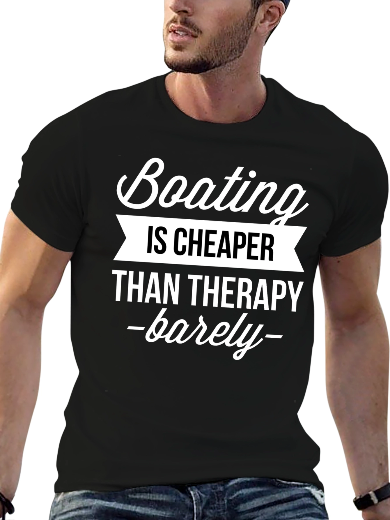 Boating is Cheaper Than Therapy Funny Graphic Tee