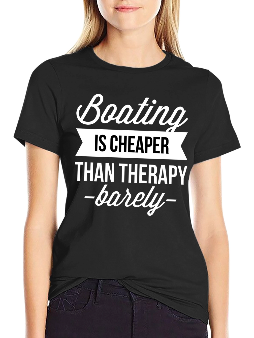 Boating is Cheaper Than Therapy Funny Graphic Tee
