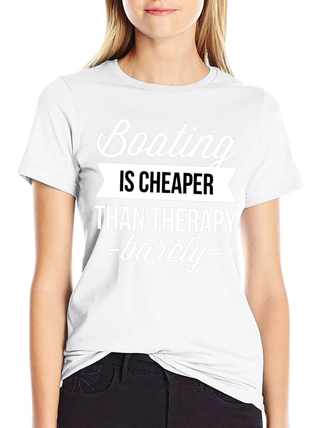 Boating is Cheaper Than Therapy Funny Graphic Tee