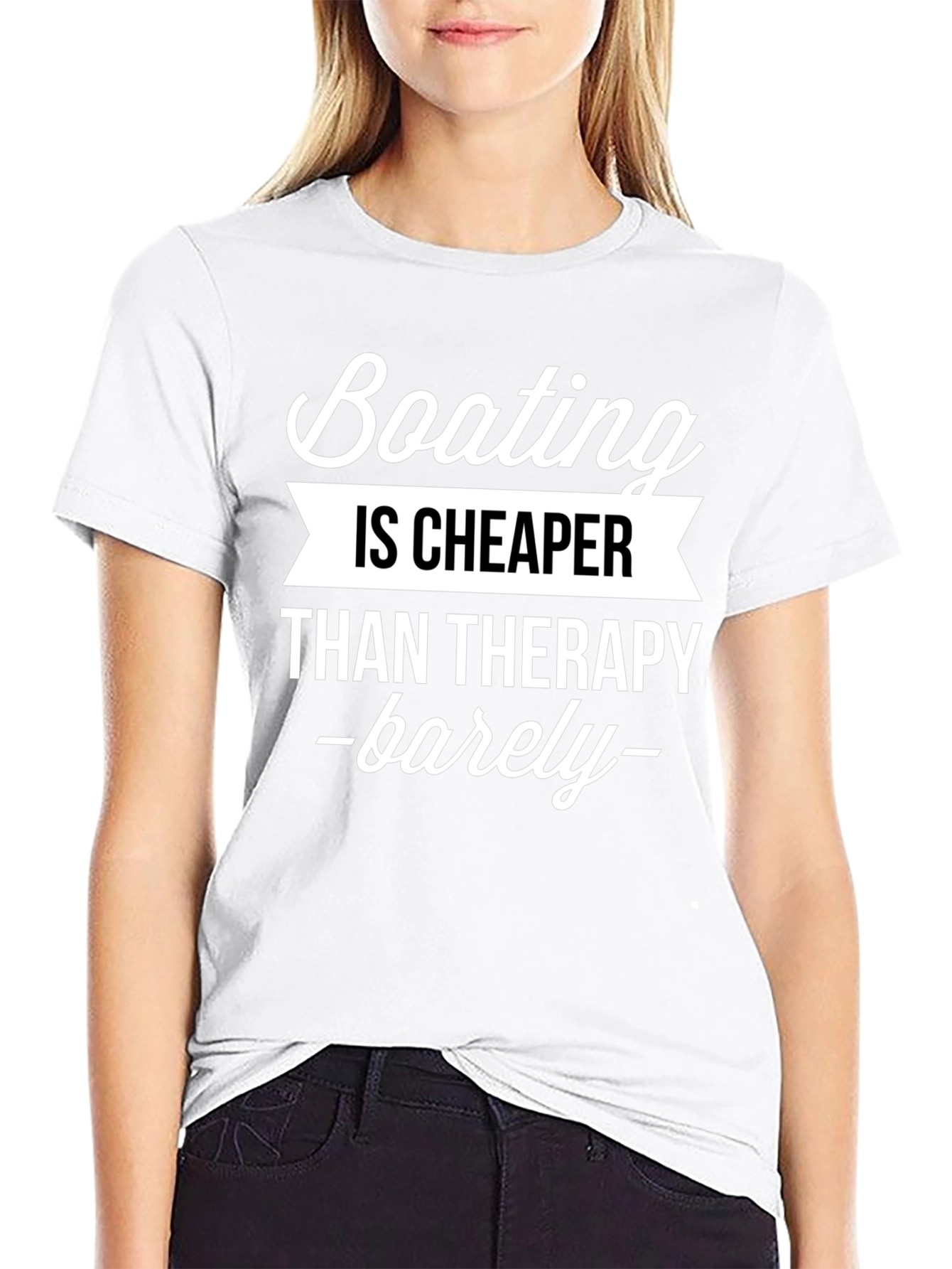 Boating is Cheaper Than Therapy Funny Graphic Tee