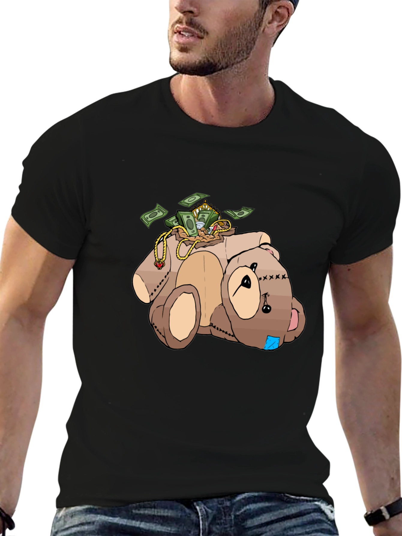 Money Bear T-Shirt - Cartoon Graphic Tee