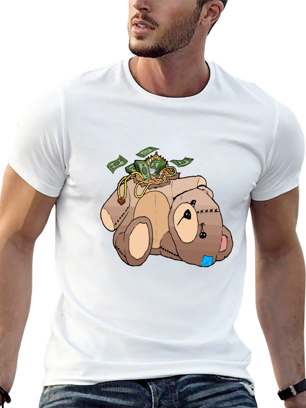 Money Bear T-Shirt - Cartoon Graphic Tee