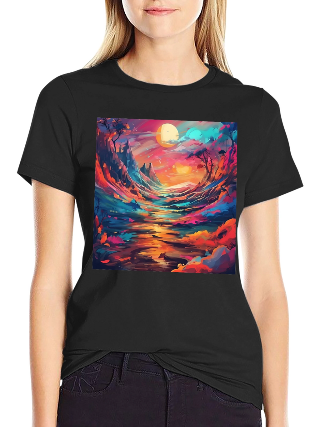 Artistic Landscape Graphic T-Shirt