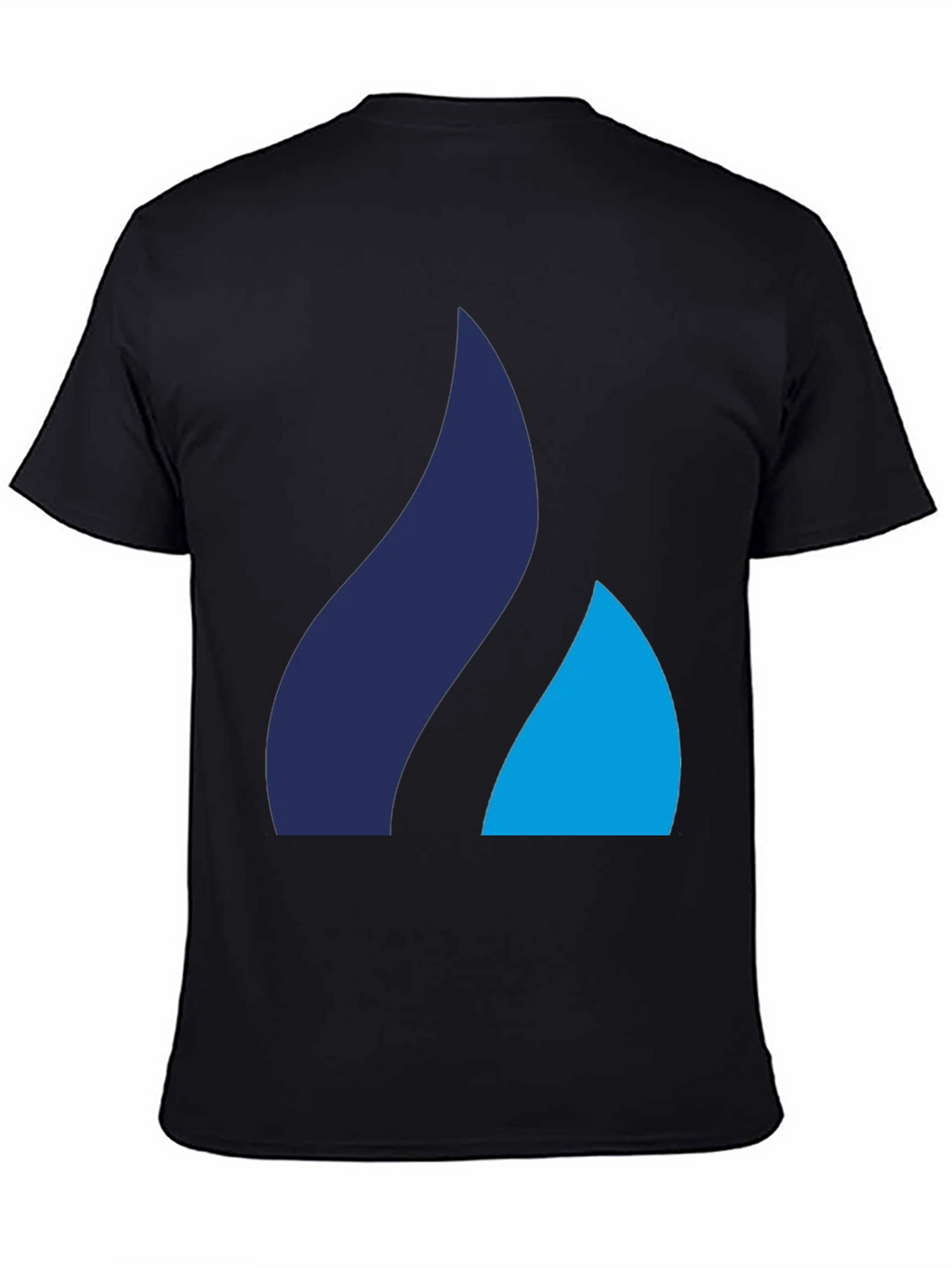 Modern Black Tee with Abstract Blue Logo