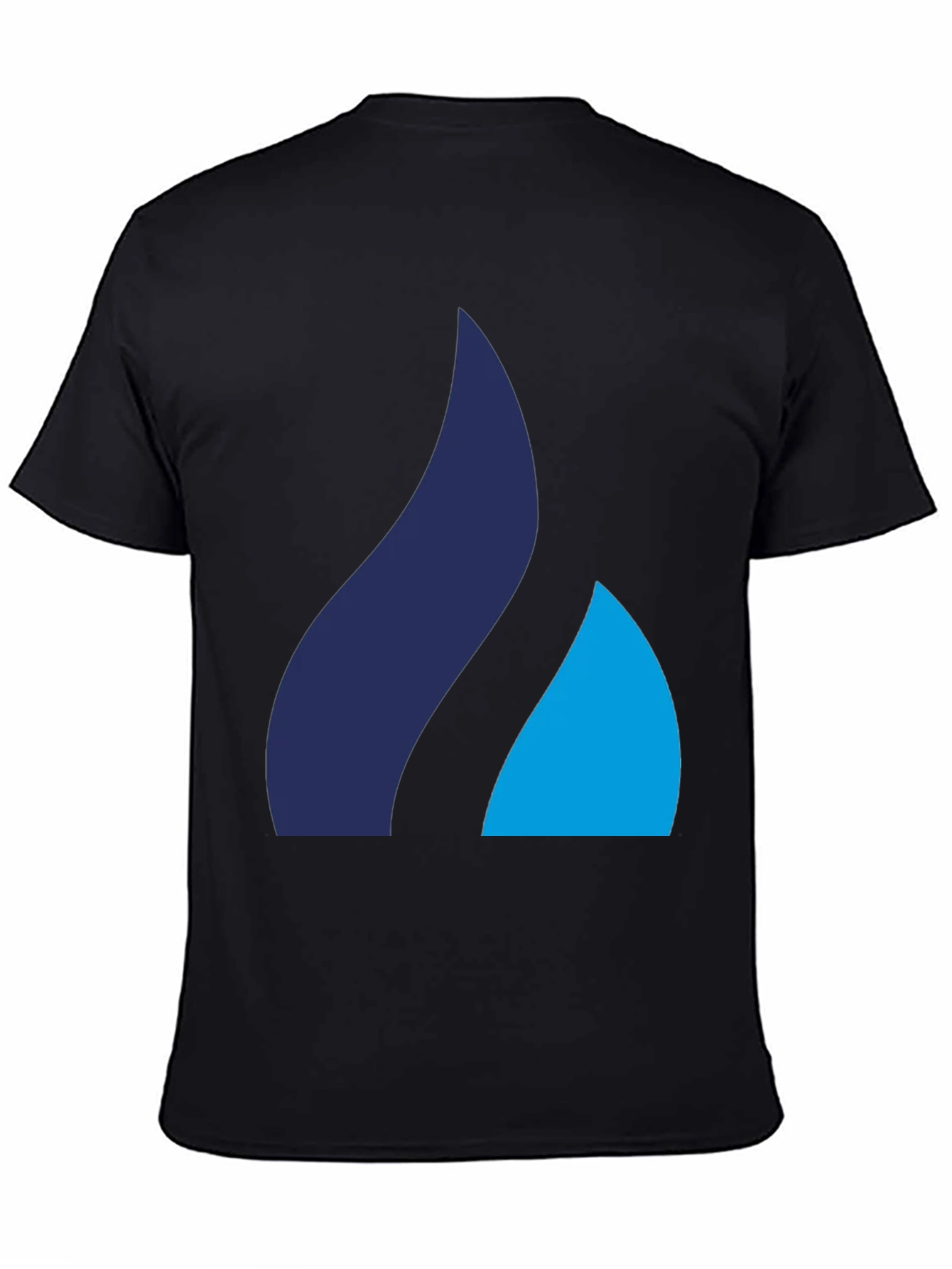 Modern Black Tee with Abstract Blue Logo
