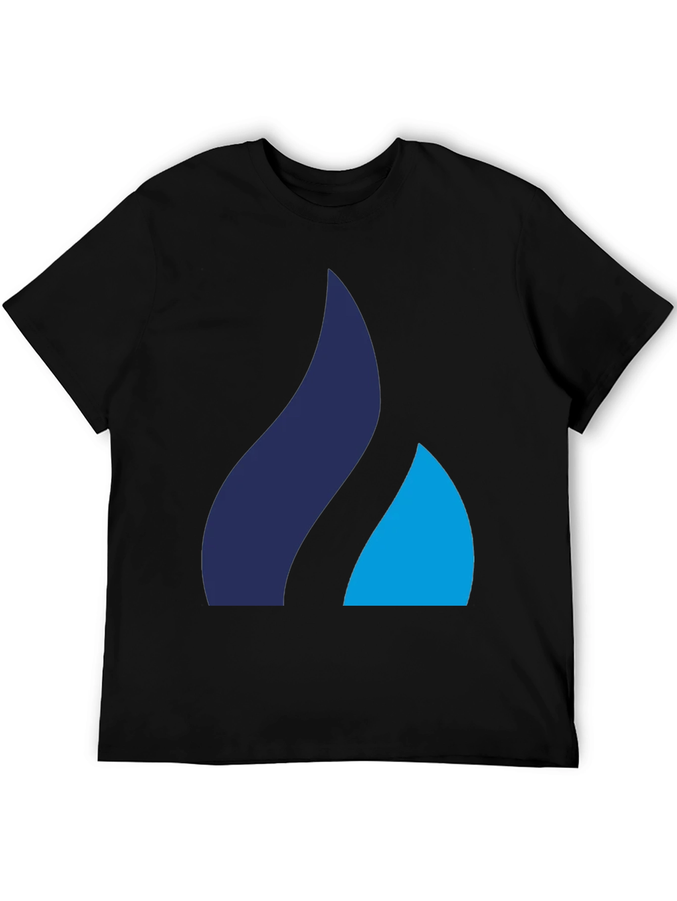 Modern Black Tee with Abstract Blue Logo