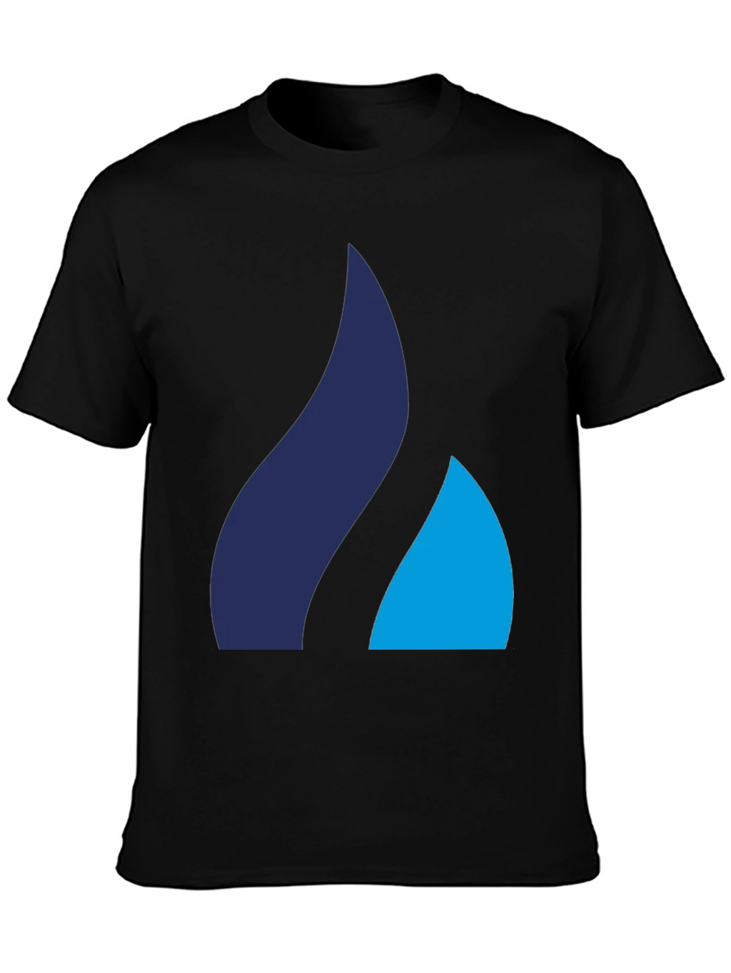 Modern Black Tee with Abstract Blue Logo