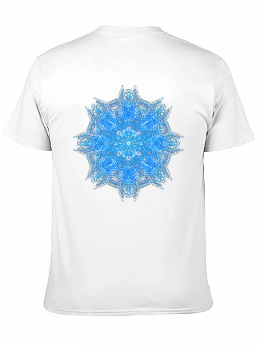 Blue Mandala Graphic Black T-Shirt