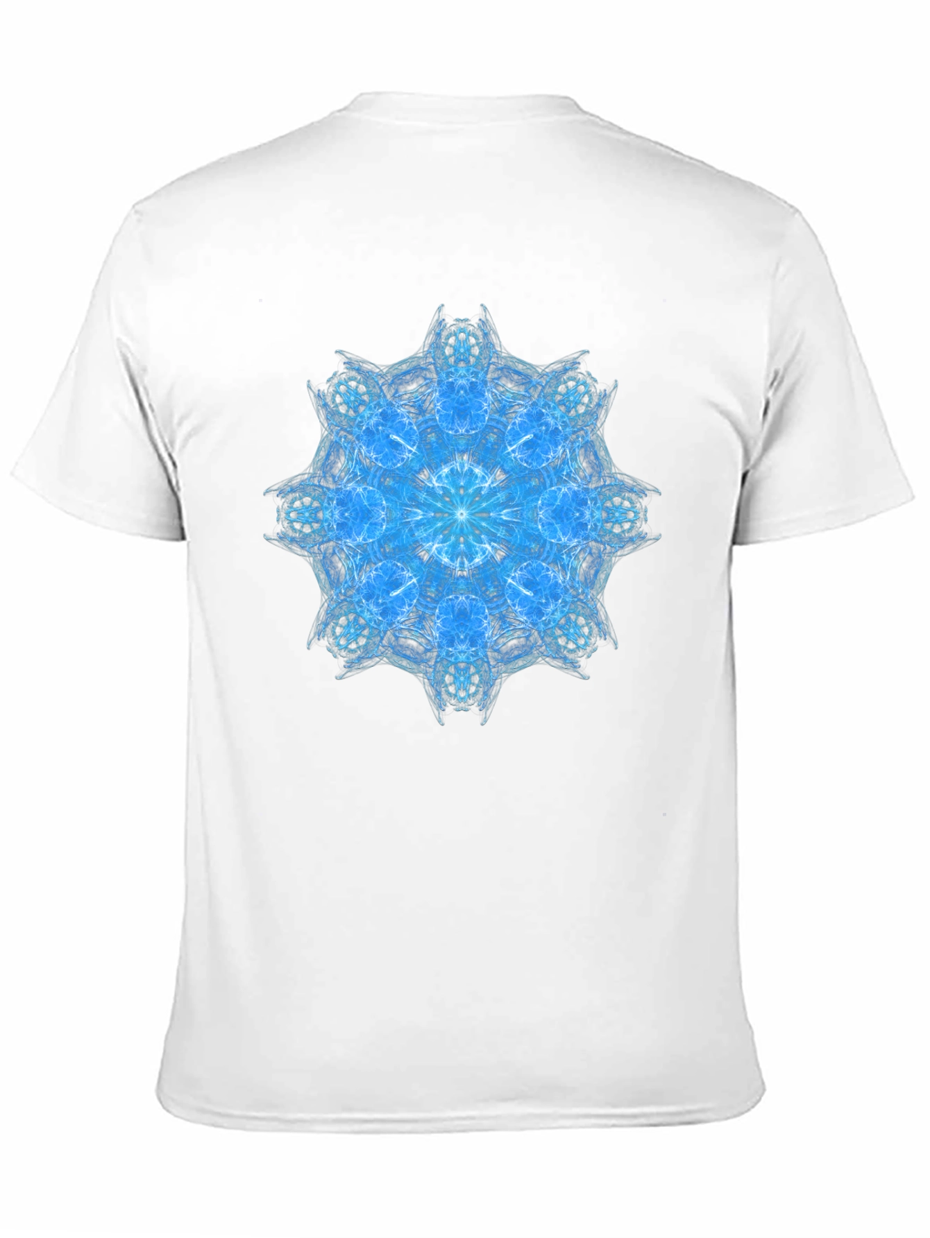 Blue Mandala Graphic Black T-Shirt