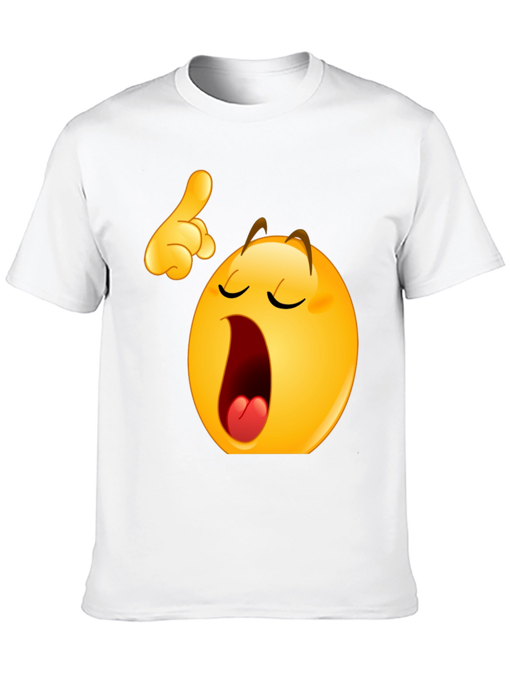 Funny Yawning Emoji Black T-Shirt