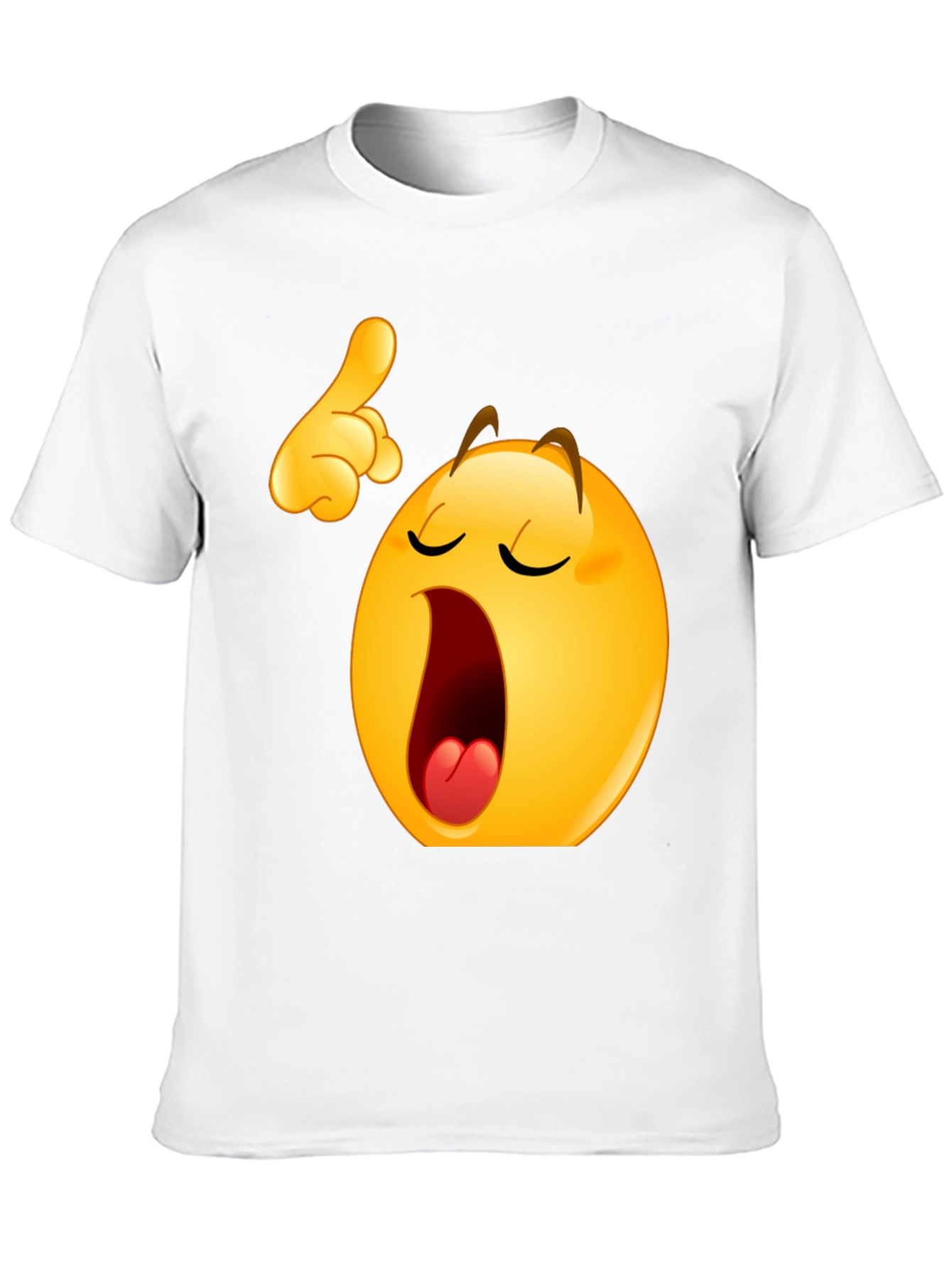 Funny Yawning Emoji Black T-Shirt