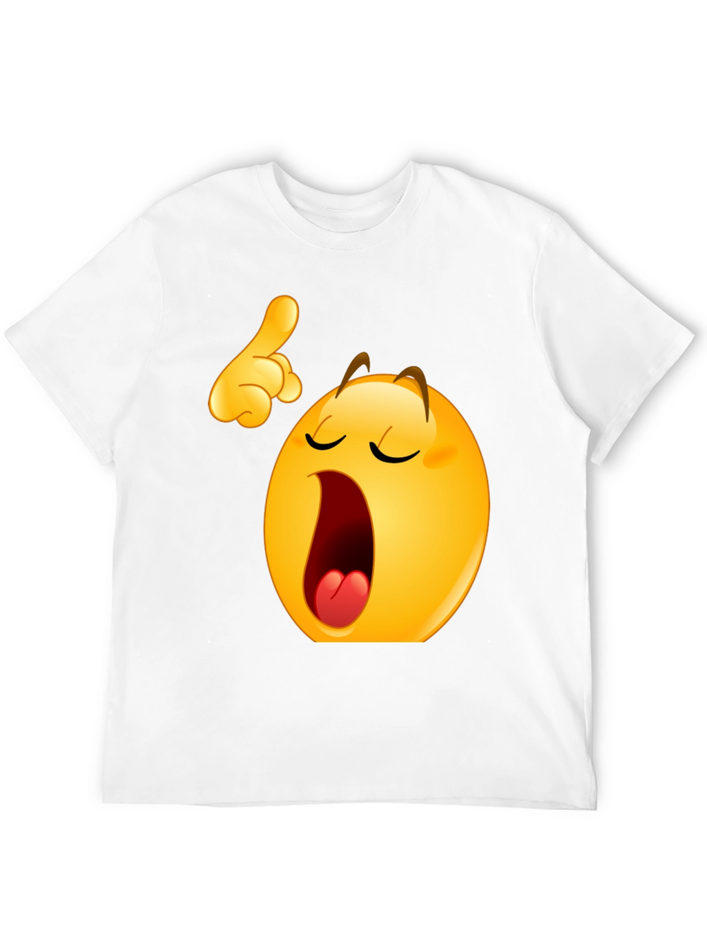 Funny Yawning Emoji Black T-Shirt