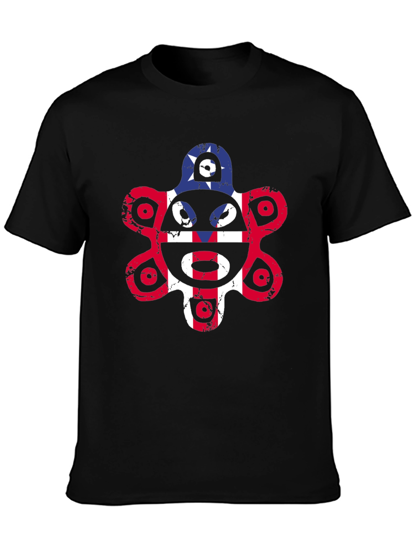 Coqui Taino Puerto Rico Flag Distressed Graphic T-Shirt