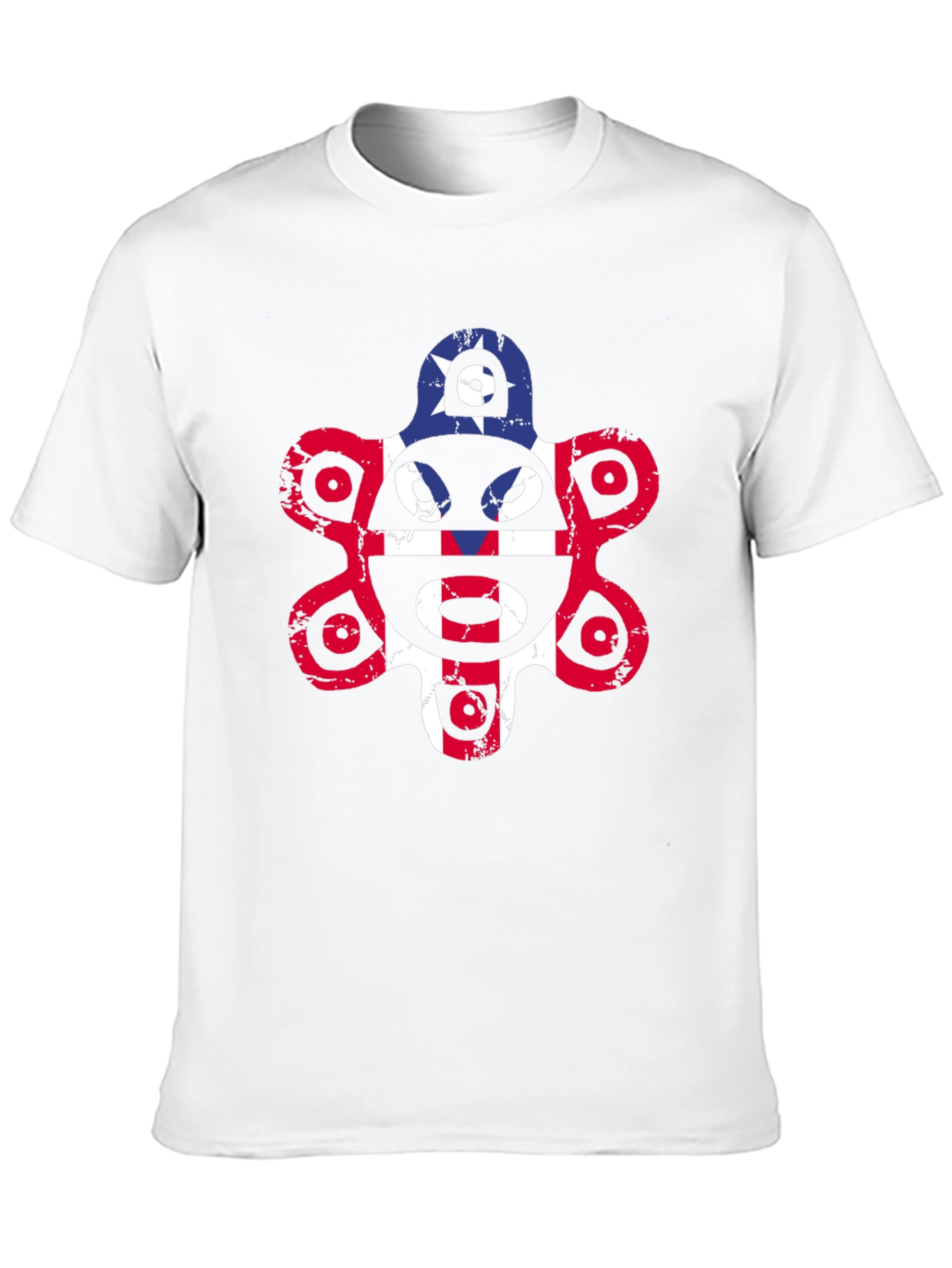Coqui Taino Puerto Rico Flag Distressed Graphic T-Shirt