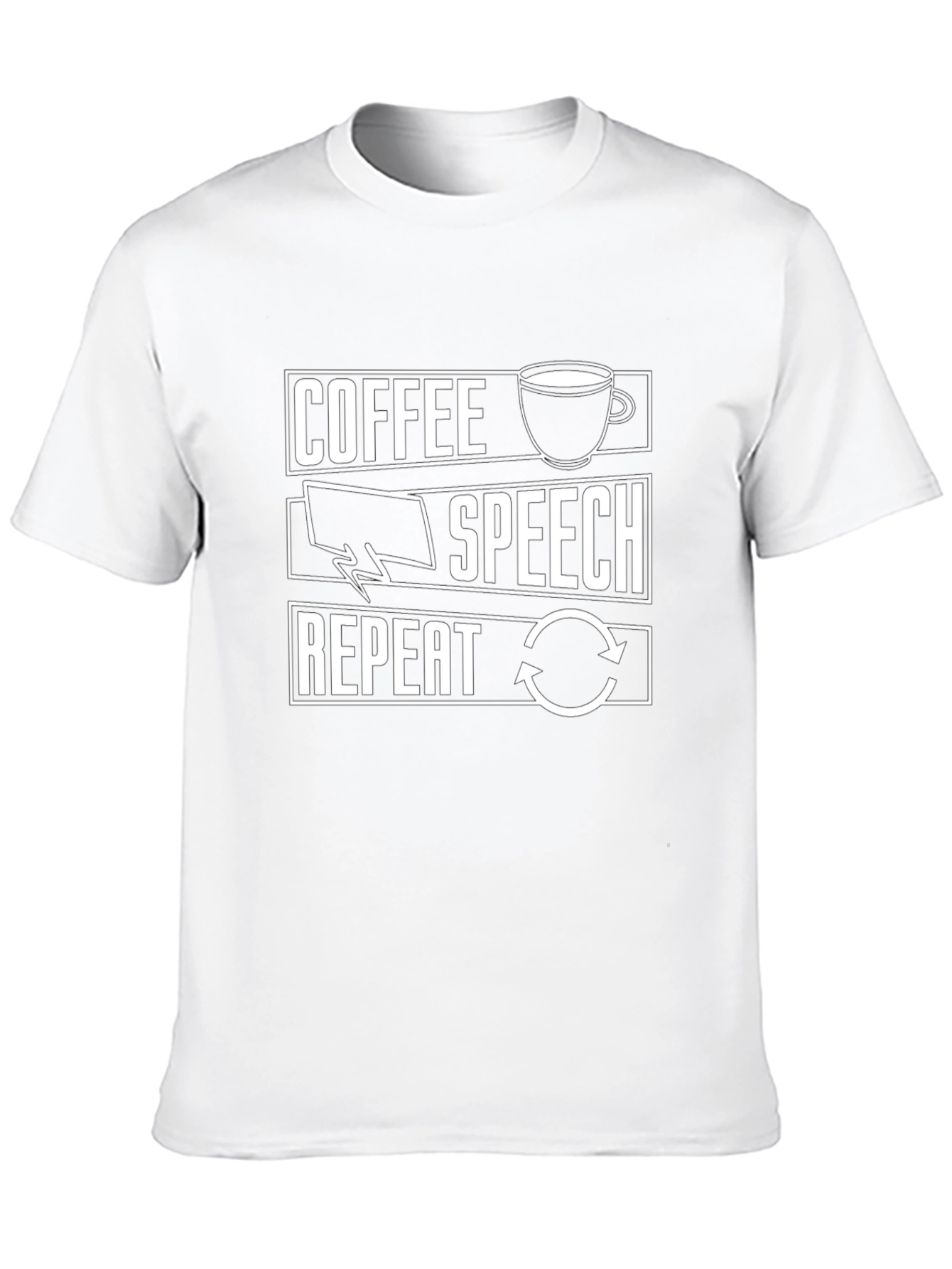 Coffee Speech Repeat T-Shirt - Black