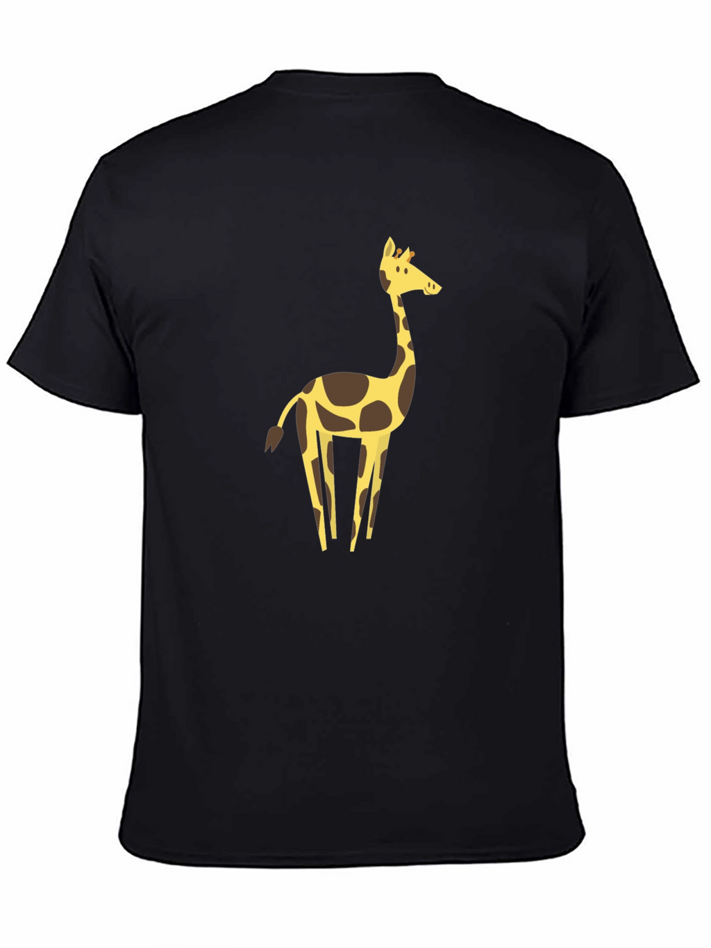 Giraffe Graphic Tee - Black Cotton Blend Shirt