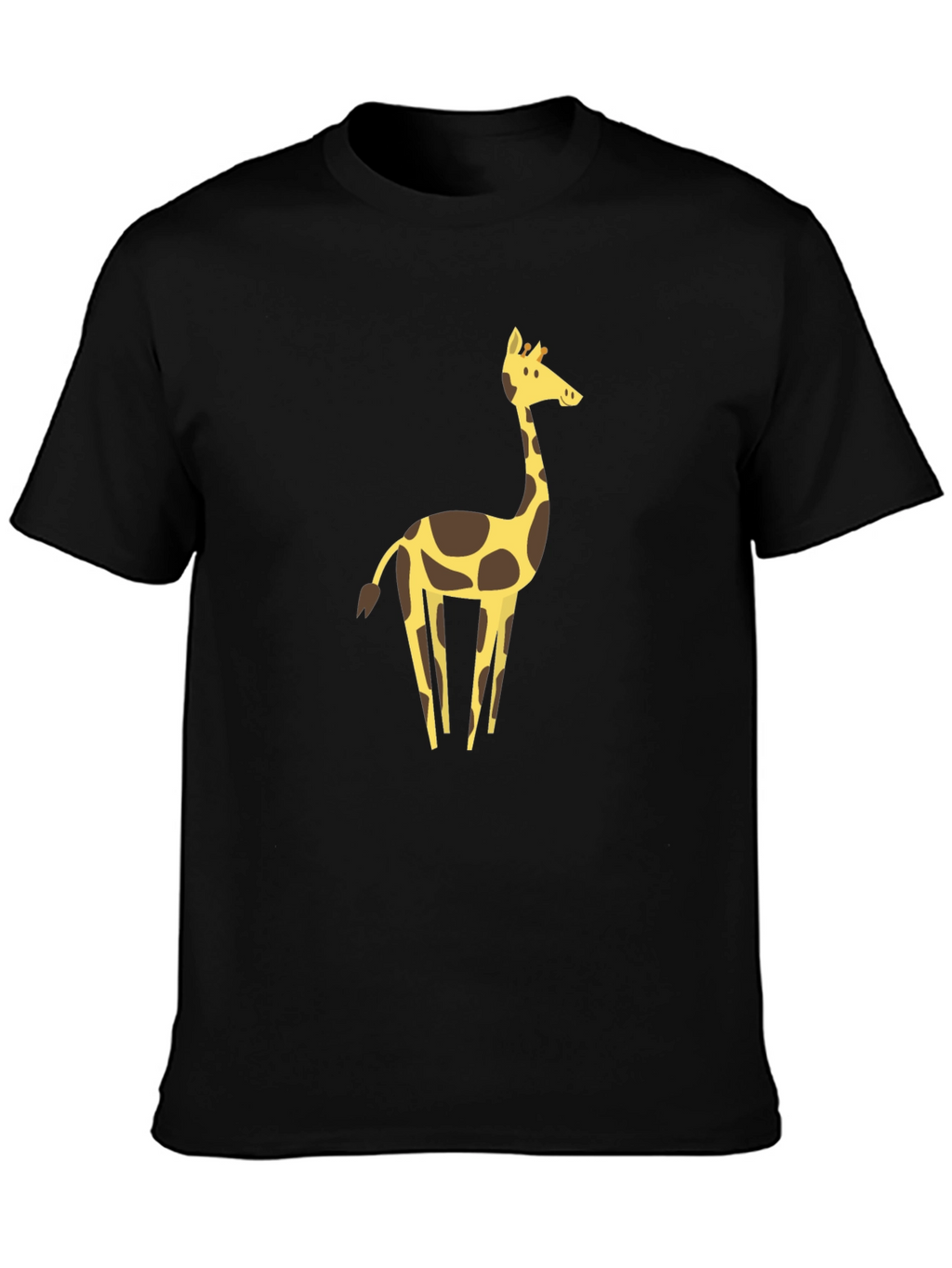 Giraffe Graphic Tee - Black Cotton Blend Shirt