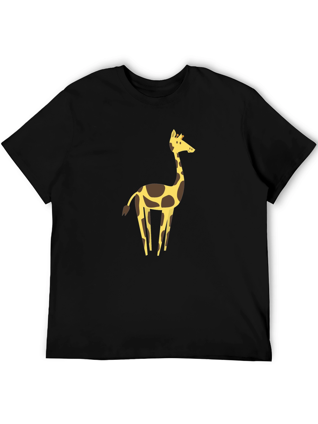Giraffe Graphic Tee - Black Cotton Blend Shirt
