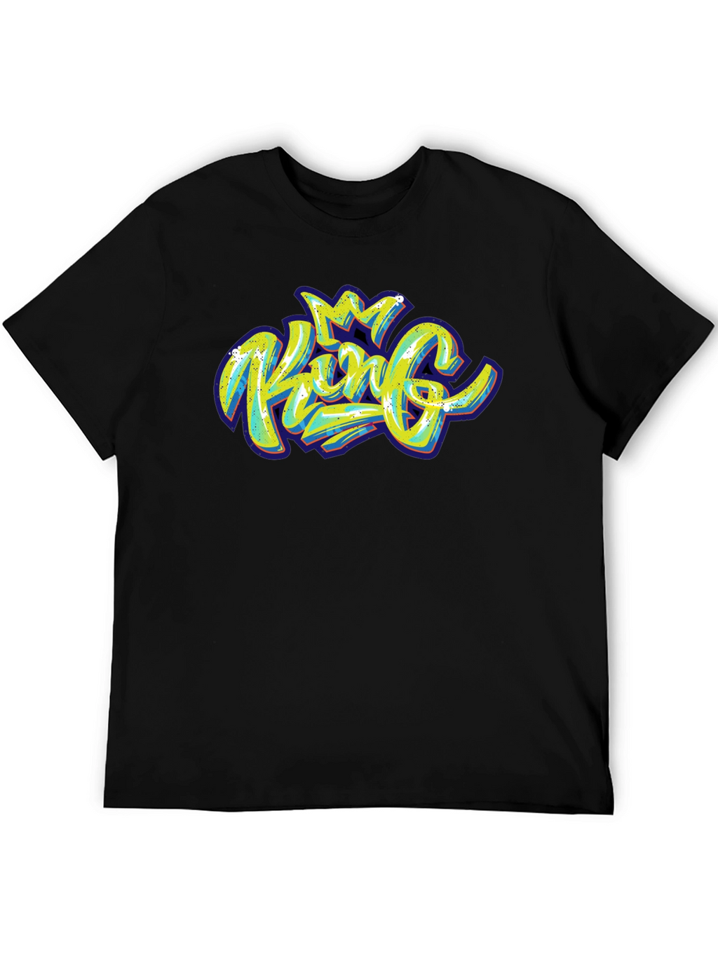 King Graphic Print Black T-Shirt