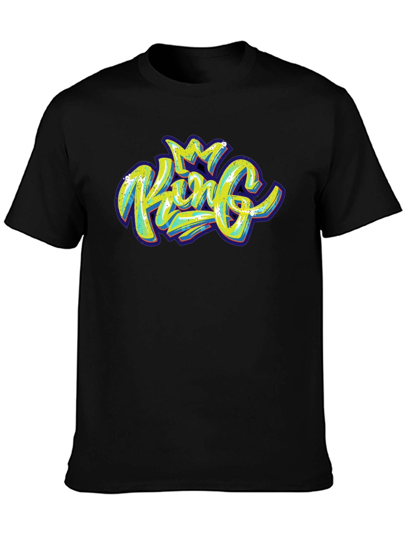 King Graphic Print Black T-Shirt