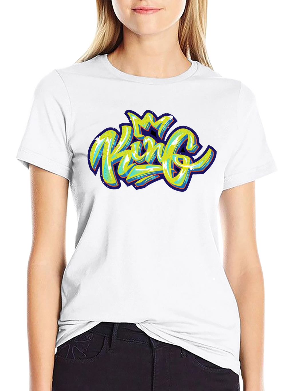King Graphic Print Black T-Shirt