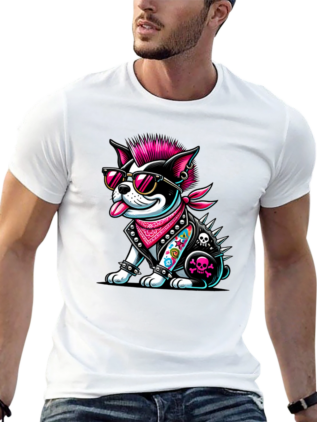 Punk Dog T-Shirt: Rocker Puppy Tee